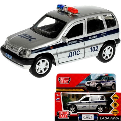 Модель LADANIVA-12POL-SR LADA NIVA ПОЛИЦИЯ 12 см серебрист Технопарк в коробке /72/ - фото 62779891