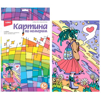 Набор для творчества Картина по номерам для малышей АНИМЕ "Мысли о любви" Ркн-111 Lori - фото 62779935