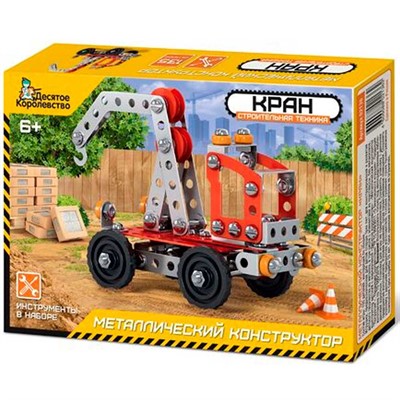 Конструктор металл 02136  Строительная техника Кран - фото 62779943