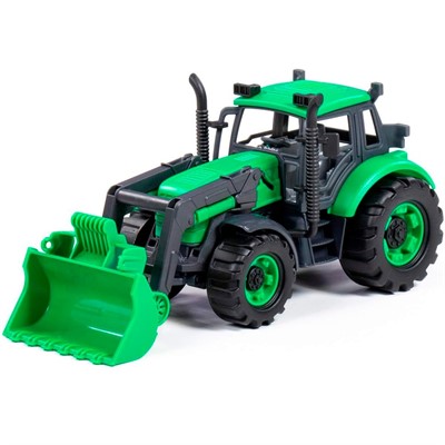 Погрузчик Прогресс инерционный зелёный в лотке 94629 П-Е - фото 62780031