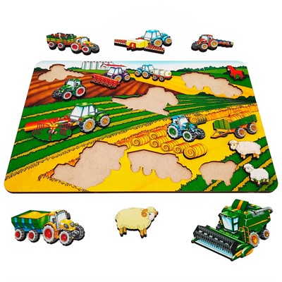 Деревянная Рамка вкладыш Сельхозтехника 16 деталей 8572 /35/ - фото 62780231