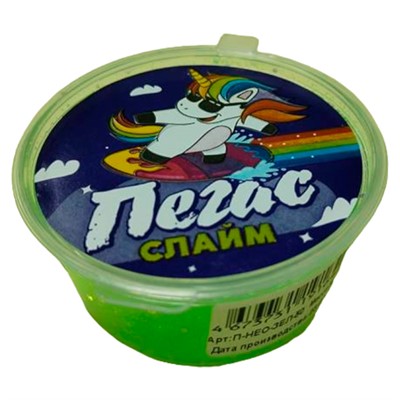 Слайм Прихлоп 50гр Пегас неоновый зеленый 00481 - фото 62780343