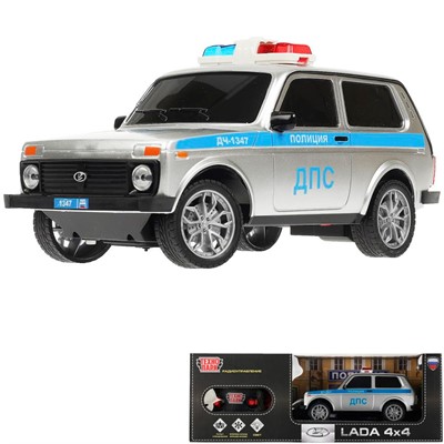 Машина на радиоуправлении LADA4X4-18LPOL-GY LADA ПОЛИЦИЯ 4x4 18 см, свет, сер Технопарк в кор /24/ - фото 62780406