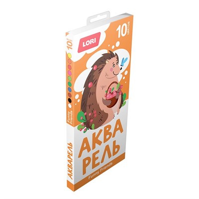 Акварель 10 цв. FUNNY FRIENDS б/к Акпф-002 Lori - фото 62781044