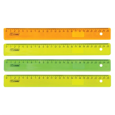 Линейка пластик 25см Стамм "Neon Crystal",ассорти 131739 - фото 62781140