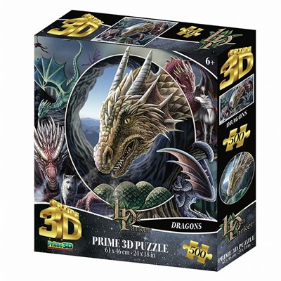 Пазл 3D 500 дет. Коллаж Драконы 32563 - фото 62781255