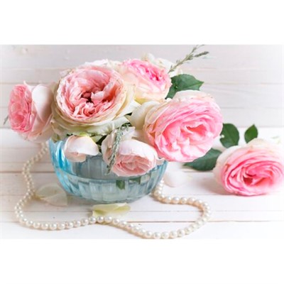 Набор для творчества Алмазная мозаика 30х40 см Жемчуг и ваза с пионами НД-0415 - фото 62781802