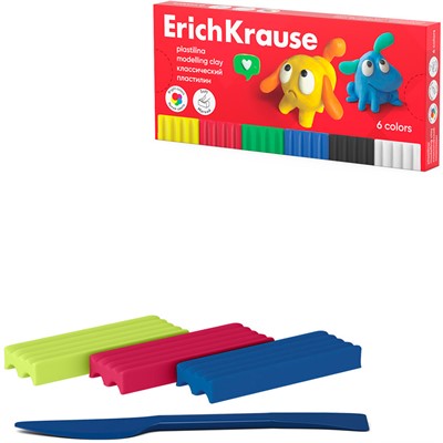 Пластилин 6цв со стеком Jolly Friends 61344 /Erich Krause/. - фото 62781889