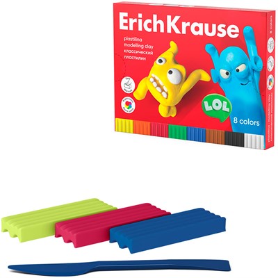 Пластилин 8цв со стеком Jolly Friends 61345 /Erich Krause/. - фото 62781892