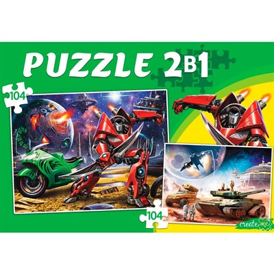Пазл 2 в 1 104 и 104 элемента ТРАНСФОРМЕРЫ И ТРАНСПОРТ №1 П104-8111 - фото 62781911
