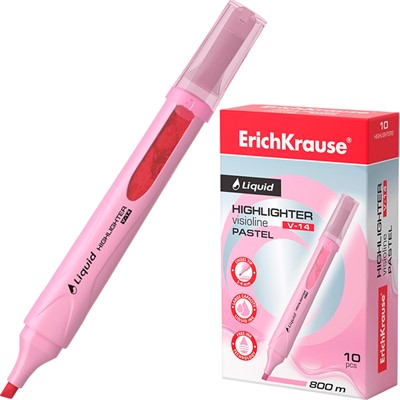Текстовыделитель розовый Liquid Visioline V-14 Pastel 56025 /Erich Krause/. - фото 62782404