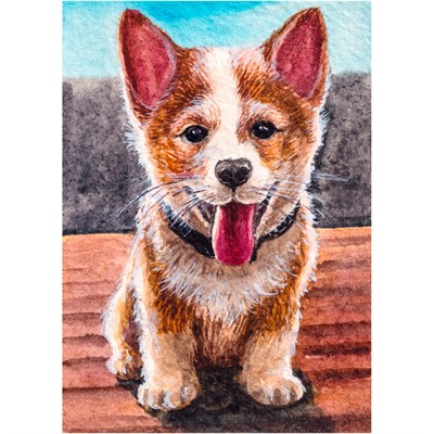 Набор для творчества Алмазная мозаика 30х40 см Улыбчивый корги НД-8577 - фото 62782620