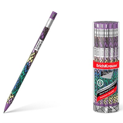 Карандаш мех. Erich Krause ColorTouch Purple Python 2.0 мм с точилкой, НВ 50832 - фото 62783058