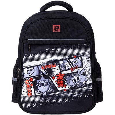 Рюкзак LIGHT Смешарики 38х29х14,5см нагрудная стяжка светоотраж.2 отдел.3 карм. NRk_15152 Hatber - фото 62783072