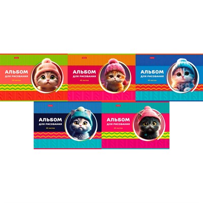 Альбом для рисования 40 л. А4 ЛапУшки в шапочках 40А4В Hatber - фото 62783081