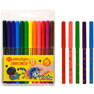 Фломастеры 12 цв. Каляка-маляка ЗВЕЗДОЧКИ ФФКМ12 - фото 62783210