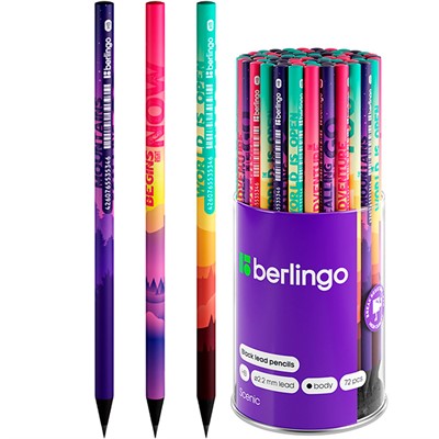 Карандаш ч/гр Berlingo "Scenic" HB, круглый, заточен., ассорти 352445 - фото 62783486
