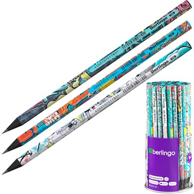 Карандаш ч/г Berlingo "Street Art" HB, круглый, черное дерево, заточен 299348 - фото 62784132