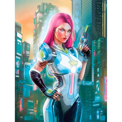 ТОЧКАБУК 467-0-159-11831-28 Девушка в стиле киберпанк. СТОК - фото 62784364