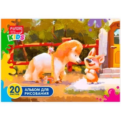 Альбом для рисования  20 л. А4 Зверята FORUM Office Collection FK-94620-Z - фото 62784564