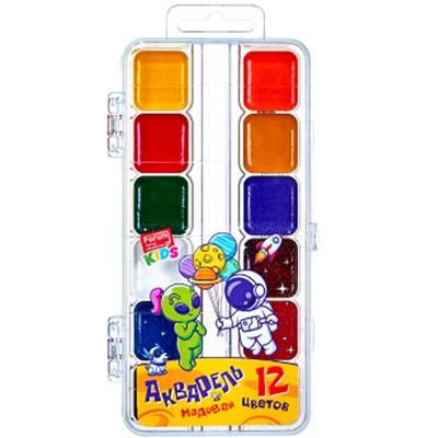 Акварель 12 цв. FORUM Office Collection KIDS КОСМО б/к FA-EV-1012-Aln - фото 62784566