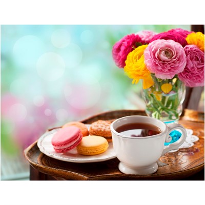 Набор для творчества Роспись по холсту 22х30 см Чай с макарунами Х-4089 - фото 62784648