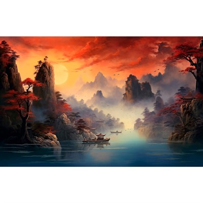 Набор для творчества Роспись по холсту 40х50 см Азиатские гущи Х-4614 - фото 62784659