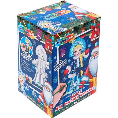 Набор ДТ Фигурка для росписи (краски, кисточка) Снегурочка MultiArt PAINTFIGURE-NY-MA3 - фото 62784942