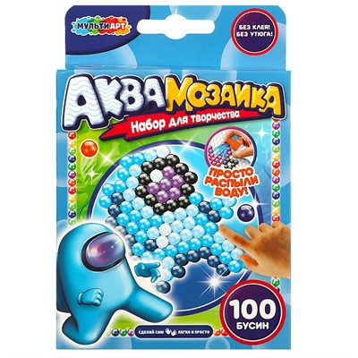 Набор ДТ Аквамозаика космонавты 100 бусин МУЛЬТИ АРТ AB-100HA - фото 62784966