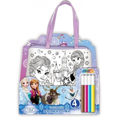 Набор для творчества Сумка-трапеция для росписи Снежная принцесса МУЛЬТИ АРТ BAGP-114392 - фото 62785037