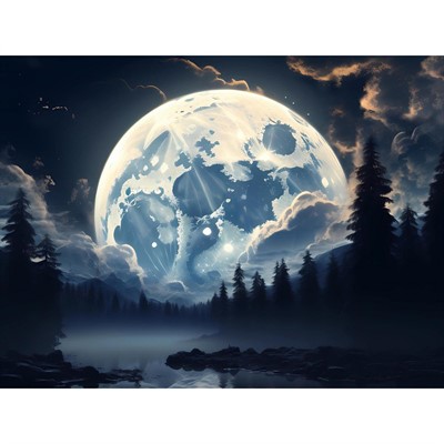 Набор для творчества Алмазная мозаика 30х40см Большая Луна НД-6375 - фото 62785159