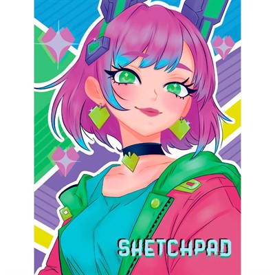 Скетчпад 467-0-159-16401-2 АНИМЕ Кибердевочка - фото 62785224