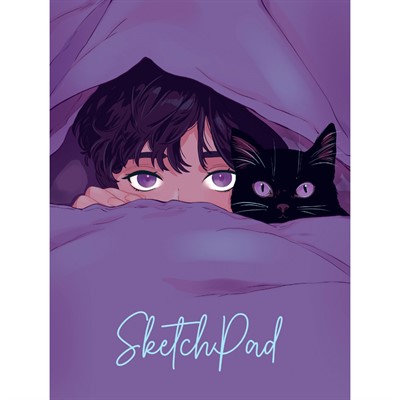 Скетчпад 467-0-159-16402-9 АНИМЕ Мальчик и кот - фото 62785256