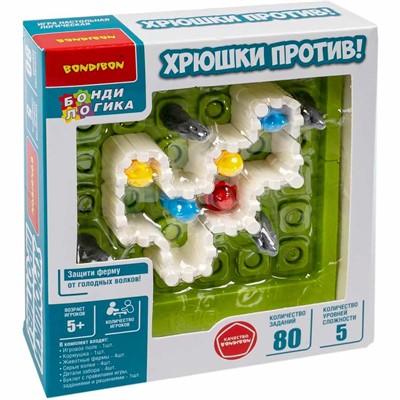 Игра логическая БондиЛогика Bondibon ХРЮШКИ ПРОТИВ! ВВ6430 - фото 62785946