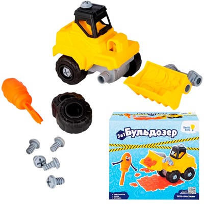 Набор для творчества Тесто-пластилин Бульдозер TA2106 /Genio Kids - фото 62786364