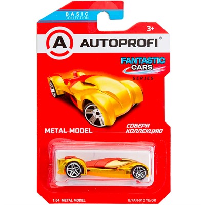 Модель 1:64 Серия FANTASTIC CARS желтый/оранжевый B/FAN-010 YE/OR - фото 62786440