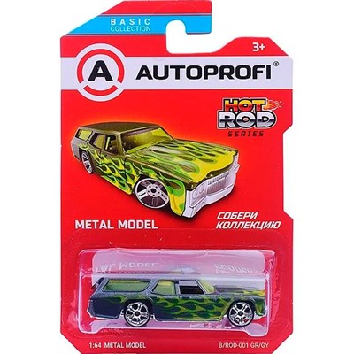Модель 1:64 Серия HOT ROD CARS зелён./серый B/ROD-001 GR/GY - фото 62786478