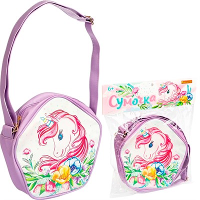 Сумочка BONDIBON СКАЗОЧНЫЙ ЕДИНОРОГ иск. кожа пятиугольная 24х24 см ВВ4907 - фото 62786553