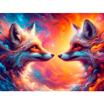 Набор для творчества Алмазная мозаика 40х50 см Две лисицы НД-8941 - фото 62786820