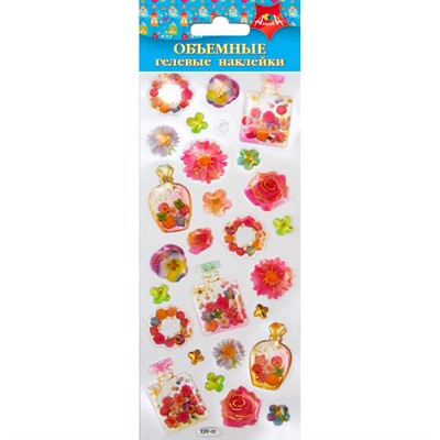 Объемные гелевые наклейки "Нежные цветочки 3" С3536-14 - фото 62787187