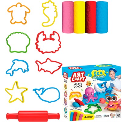 Набор для творчества Набор для лепки Водный мир, тесто 4х50г 03684 AЯT CRAFT - фото 62787493