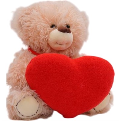 Медведь Герман младший 23/30 см со средним красным сердцем 0815223S-47 - фото 62787889