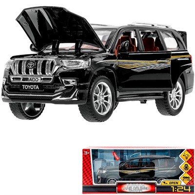 Модель CZ124-R TOYOTA PRADO, 21см, двери, инерц, черный Технопарк - фото 62787964