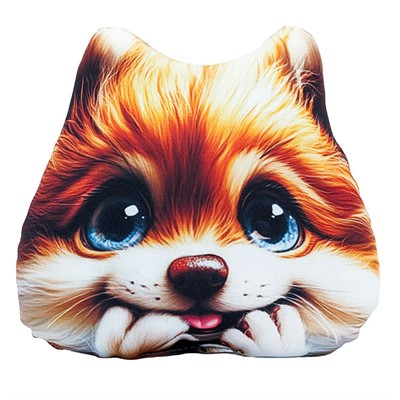 Подушка декоративная мордочка Лиса 30 см МТГ01109 Levatoys в пак. - фото 62788131