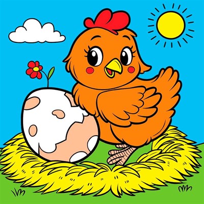 Набор для творчества Роспись по холсту с красками 15х15 см. Курочка Ряба ХК-0430 - фото 62788226