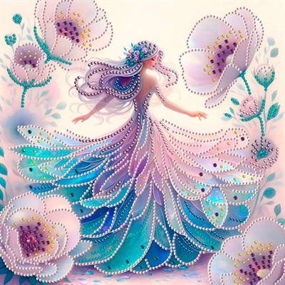 Набор для творчества Алмазная мозаика 30х30 см Принцесса в цветах НД-5363 - фото 62788237