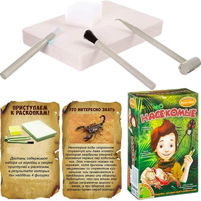 Набор Исторические раскопки Науки с Буки BONDIBON Насекомые 510231-3/471632 - фото 62788245