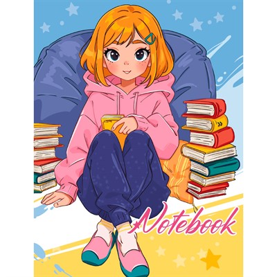 Блокнот 467-0-159-15616-1 My big notebook. Девочка с книгами - фото 62788301