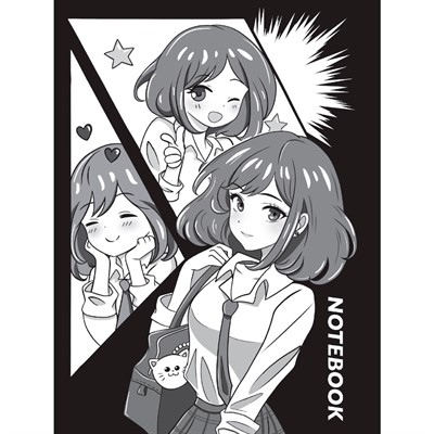 Блокнот 467-0-159-14842-5 Аниме Монохром. Школьница - фото 62788302