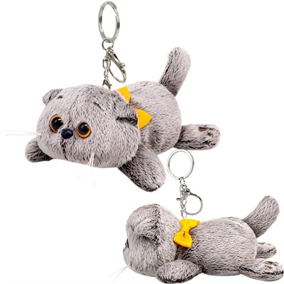 Басик с бантиком лежачий, игрушка с кольцом, 11 см Kta-001 - фото 62788336